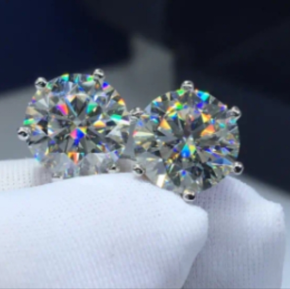 3ct Moissanite Jewelry - 3cwt Certified vvs1 D .36" Round Brilliant moissonite diamond studs